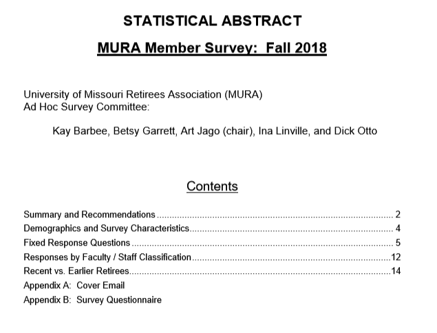 MURA Survey Report Statistical Abstract